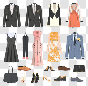 Formal Clothes - Collection Of Fashion Outfits And Accessories Transparent PNG