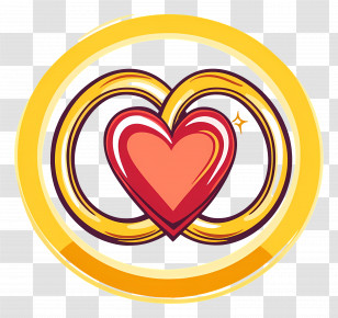 Wedding Card Design - Heart And Rings Symbol Of Love Transparent PNG