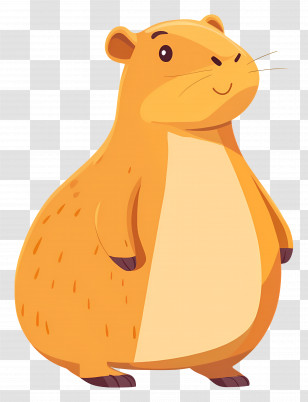 Capybara - Cute Cartoon Hamster Illustration Transparent PNG