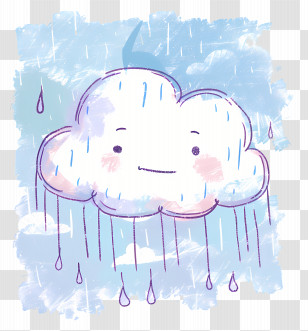 Rain - Smiling Rainy Cloud Cartoon Illustration Transparent PNG