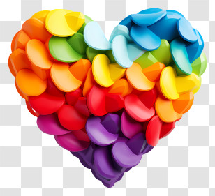 Emoji - Heart Made Of Bright Colorful Petals Transparent PNG
