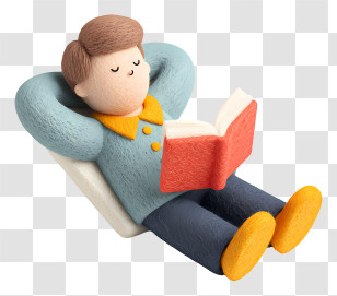 Person Relaxing With Book - Relaxing Reader With Book Transparent PNG