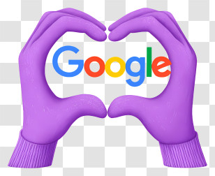 Google Logo - Google Logo With Heart Hands Transparent PNG