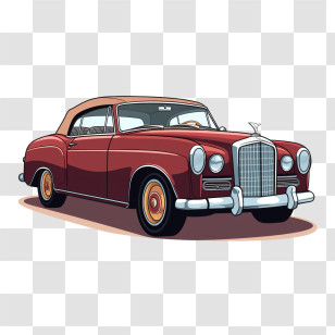 Vintage Car - Vintage Classic Red Car Design Transparent PNG