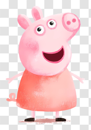 Peppa Pig - Pink Cartoon Pig Character Transparent PNG