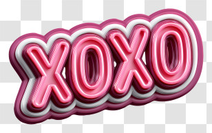 Pink Xoxo Text Sticker - Pink XOXO Text Graphic Transparent PNG