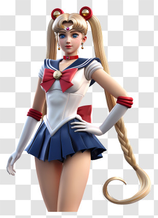 Sailor Moon - 3D-Modeled Anime Character In Outfit Transparent PNG