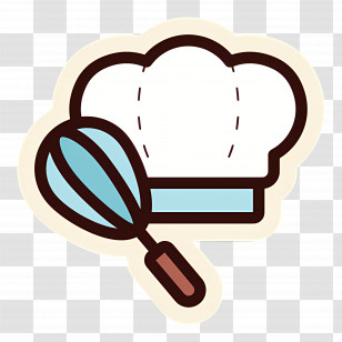 Chef Hat - Chef Hat And Whisk Cartoon Illustration Transparent PNG