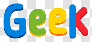 Geek Logo - Colorful Geek Text Transparent PNG