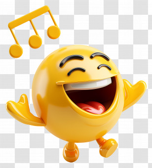 World Music Day - Joyful Emoji With Music Notes Transparent PNG