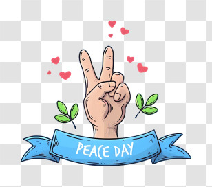 Baptism - Peace Symbol With A Banner For Peace Day Transparent PNG
