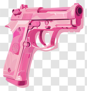 Pink Gun - Stylized Pink Handgun Illustration Transparent PNG