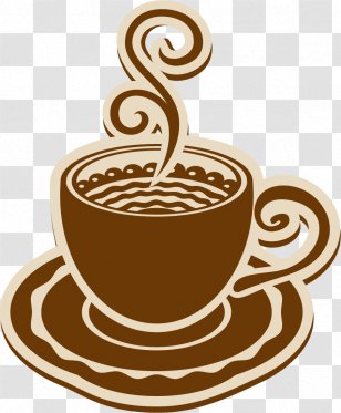 Coffee Cup Tea Cappuccino Cafe - Restaurant - Hand Painted Brown Transparent PNG
