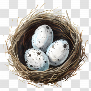 Bird Eggs - Spotted Eggs In A Nest Transparent PNG