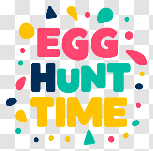 Egg Hunt Time - Egg Hunt Time Colorful Text Transparent PNG