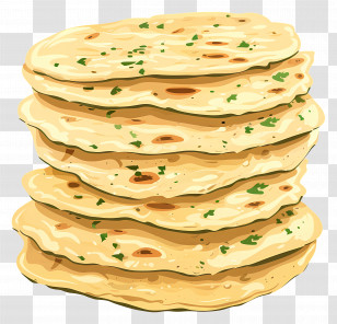 Naan Bread - Pile Of Warm Flatbreads Illustration Transparent PNG