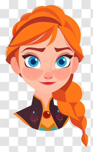 Frozen Anna Princess - Animated Girl With Red Hair Transparent PNG