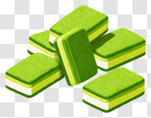Matcha Bar Snacks - Green Kitchen Sponges Transparent PNG
