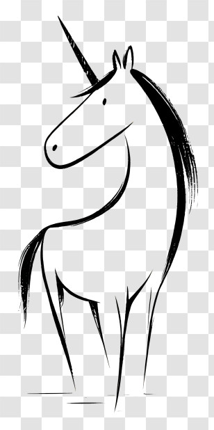 Unicorn Outline - Unicorn Sketch Illustration Transparent PNG