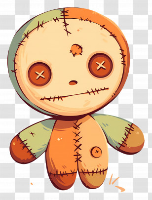 Voodoo Doll - Creepy Voodoo Doll Cartoon Character Transparent PNG