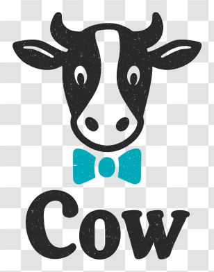 Cow Logo - Stylish Cow Head Logo Transparent PNG