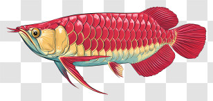 Arowana - Colorful Fish With Scales Transparent PNG