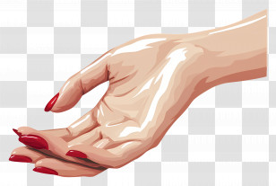 Female Hand - Realistic Hand With Red Nails Transparent PNG