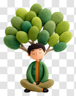 Sitting Under Tree - Meditating Man Under Tree Transparent PNG