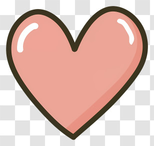 Cartoon - Pink Heart Illustration With Cartoon Style Transparent PNG