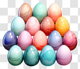 Colorful Eggs - Colorful Easter Eggs In Vibrant Shades Transparent PNG