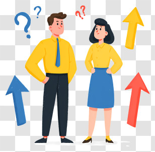 People Standing Next To Arrows - Confused Business People Transparent PNG