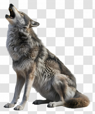 Wolf Howling - Howling Gray Wolf In The Wild Transparent PNG