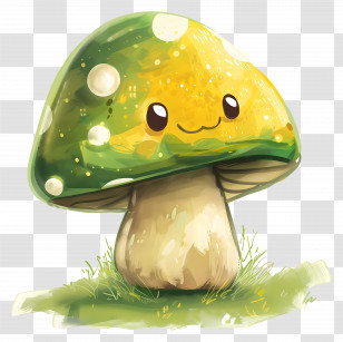 Cute Cartoon Mushroom - Cute Cartoon Mushroom With Grass Transparent PNG
