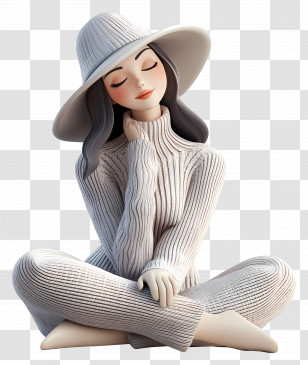 3d Elegant Woman - Elegant Woman In White Outfit Transparent PNG