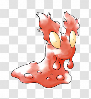 Slugma - Red Slug Cartoon Character Transparent PNG
