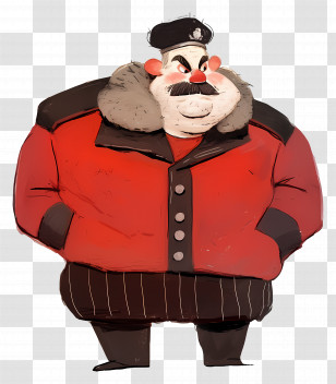 Cartoon Guard - Stern Military Officer In Uniform Transparent PNG