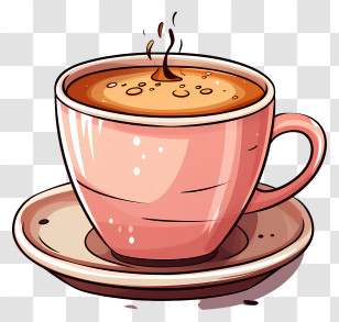 Pink Coffee Cup - Pink Coffee Cup With Saucer Transparent PNG