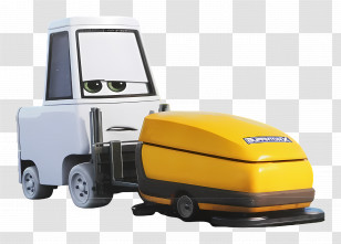 Cartoon Car - Yellow Cleaning Machine Cartoon Transparent PNG