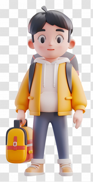School Student - Cartoon Boy With Backpack Transparent PNG