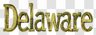 Delaware - Delaware State Name In Gold Typography Transparent PNG
