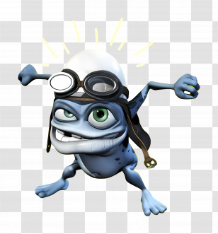 Crazy Frog - Blue Cartoon Frog With Goggles Transparent PNG
