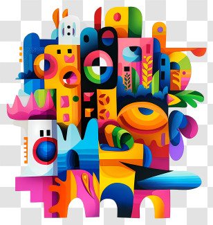 Cute Animal - Vivid And Colorful Abstract Artwork Transparent PNG