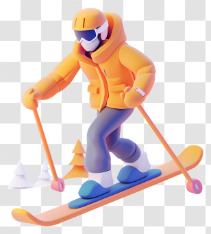 Snow Skiing - Person Skiing In Winter Gear Transparent PNG