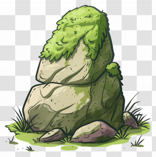 Moss Stone - Moss-covered Rock Illustration Transparent PNG
