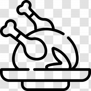 Turkey Food - Roast Chicken On Plate Transparent PNG