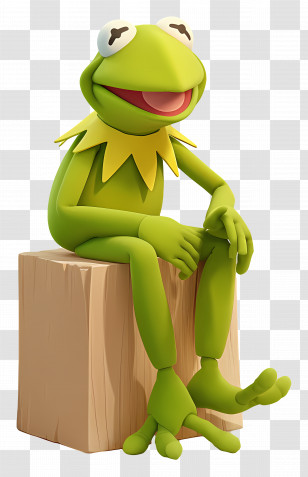 Kermit The Frog - Bright Green Frog Cartoon Character Transparent PNG