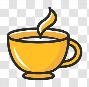 Coffee Logo - Yellow Coffee Cup With Steam Illustration Transparent PNG