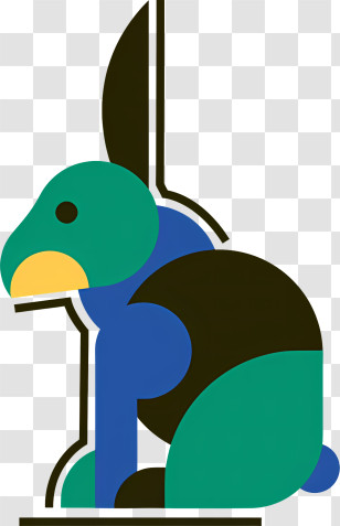 Cartoon Rabbit - Abstract Animal Design Transparent PNG