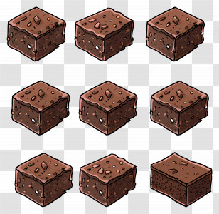 Brownies - Chocolate Brownies In Different Angles Transparent PNG