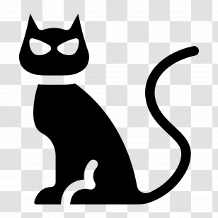 Halloween Cat - Black Cat Silhouette Illustration Transparent PNG